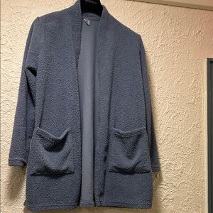 ComfortCode by Cuddl Duds Cozy Slate Blue Open Front Cardigan w/ Pockets Size S